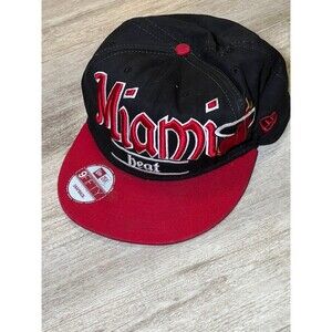 Men’s New Era Hardwood Classics Miami Heat NBA Basketball Snapback Cap Hat Black